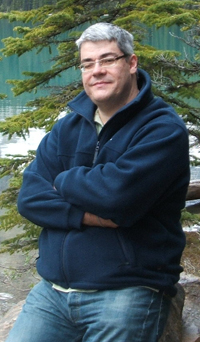 Haydn sat by Morraine Lake